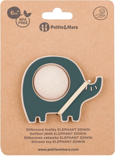 Silikonelegetøj elefanten Edwin misty green Petite&Mars