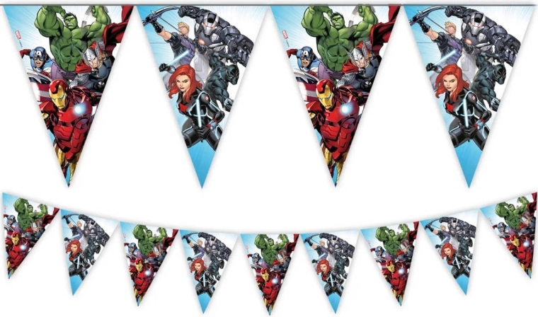 Procos vimpelguirlande Avengers 2,3 m (9 vimpler)