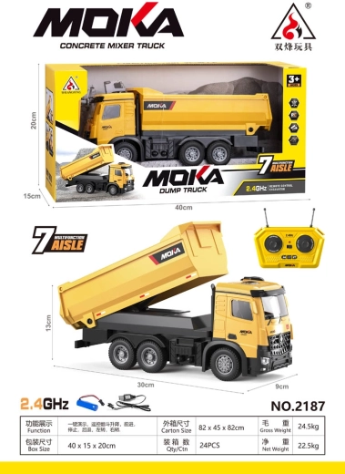 Fjernstyret gul dumper