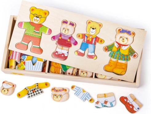 Bigjigs Toys påklædningspuslespil Bjørnefamilie