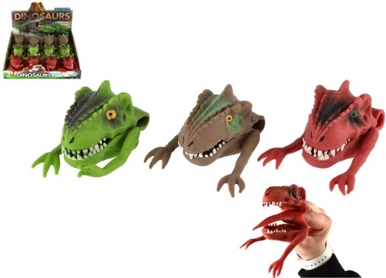 Silikone fingerdukke dinosaur, 3 farver