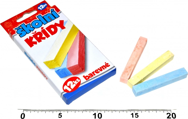 Farvede skolekridt 12 stk