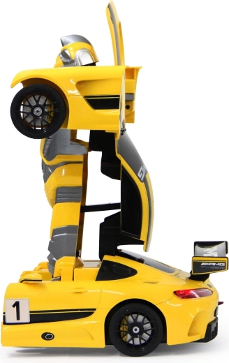 Forvandling ved tryk på en knap: bil og robot