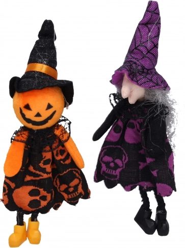 Halloween-dekoration heks og fugleskræmsel til ophæng