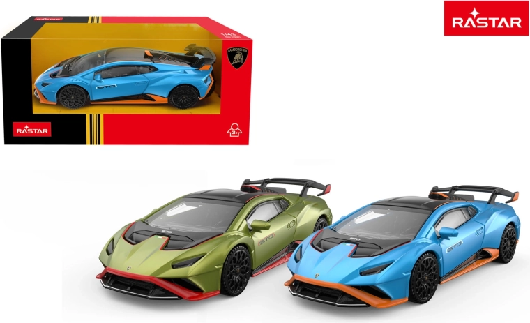 Bilmodel Lamborghini Huracan STO Rastar 1:43 grøn - 1 stk.