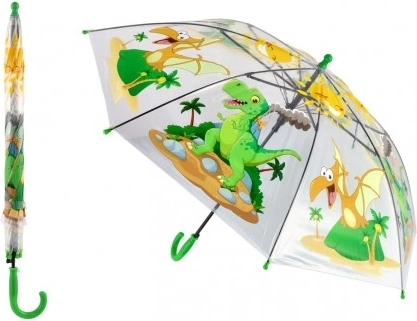 gennemsigtig børneparaply med dinosaurer, automatisk, 64 cm