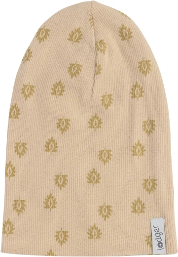 Lodger beanie babyhue print rib linen (6–12 måneder)