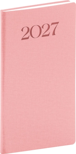 Notique lomme kalender Biella 2027 pink 9 × 15,5 cm