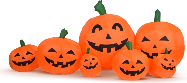 Oppusteligt Halloween-græskar med LED-belysning, 230 cm