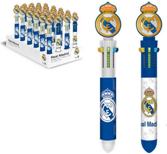 Kuglepen REAL MADRID med 6 farver og 3D-topper