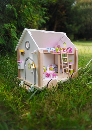 Tiny House Hygge – dukkehus i træ på hjul - 1 stk.