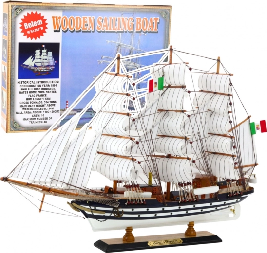 Dekorativ model af sejlbåden Amerigo Vespucci 64x46 cm