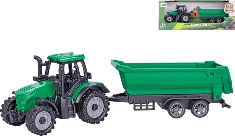 Plasttraktor med trailer 18 cm