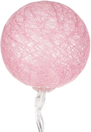 Oplyst cotton balls-lyskæde med i pakken