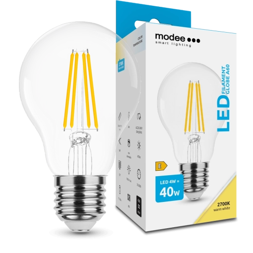 Modee Smart Lighting LED filamentpære Globe E27 4 W varm hvid