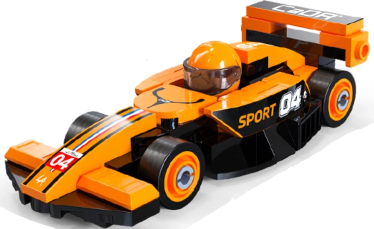 Orange racerdesign med realistiske detaljer