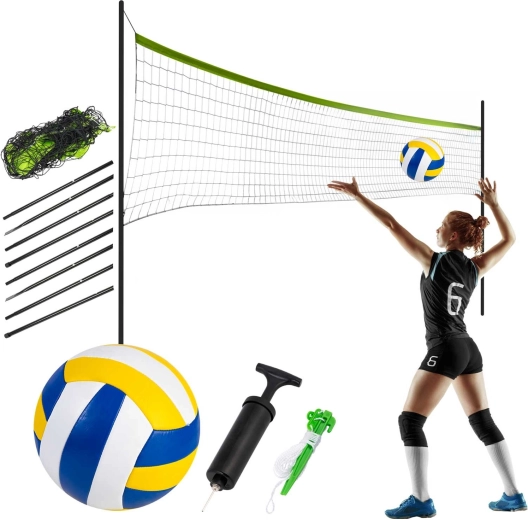 Net med stativ til volleyball og badminton Neo-Sport 570 cm