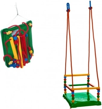 Plastgyngesæde med sikkerhedsramme 35 × 34 cm, bæreevne 40 kg – Grøn