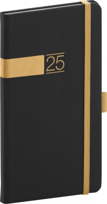 Lommekalender Twill 2025 sort-guld