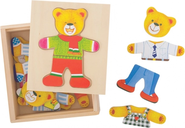 Påklædningspuslespil bjørnefar fra Bigjigs Toys