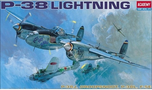 Akademi flymodel P-38 E/J/L Lightning 1:48