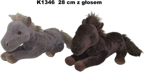Plys-hest med lyd 28 cm