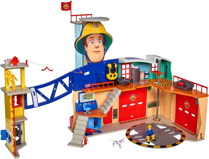 Stor station med garage, helikopterlandingsplads og træningstårn