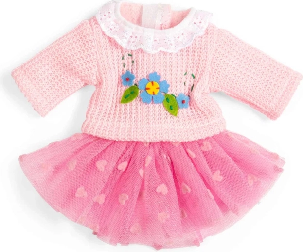 Bigjigs Toys lyserød tylskørt og sweater til dukke 28 cm