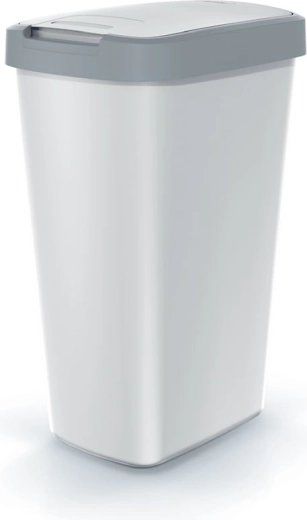 Affaldsspand Compacta Q Flap 45 l, askefarvet med lysegråt låg