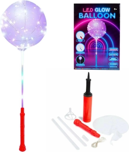 Glow oppustelig ballon med LED-lys på batterier