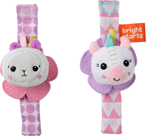 Bright Starts rangle og bidering til håndled 2 stk. (enhjørning og lama) fra fødslen