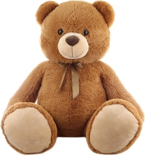 Plys bamse 140 cm med sløjfe