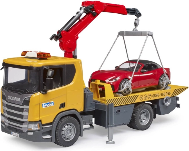 BRUDER Scania Super 560R bugseringskøretøj med roadster, lys og lyd