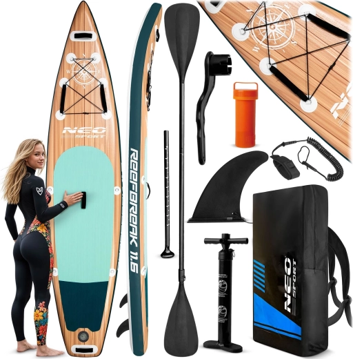 Neo-Sport oppusteligt paddleboard SUP Reefbreak 11’6 (350 cm) sæt