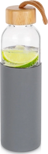 Vilde vandflaske i glas med silikonehylster 500 ml
