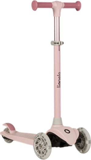 Børne-trehjulet løbehjul LIONELO Jessy Pink Rose med LED-hjul