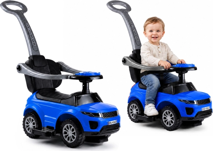 Børnegåbil SPORT CAR med styrestang, blå
