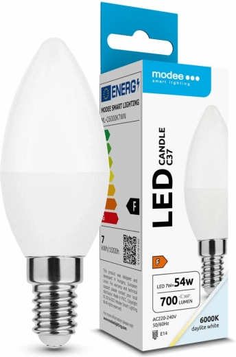 LED pære stearinlys 7 W E14 kold hvid