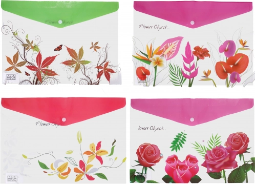 Mappe med tryk Blomst 26x36 cm