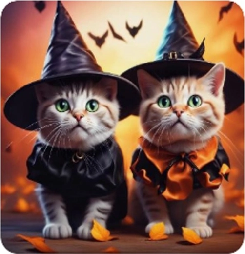 Diamantmaling katte-halloween 30 × 40 cm