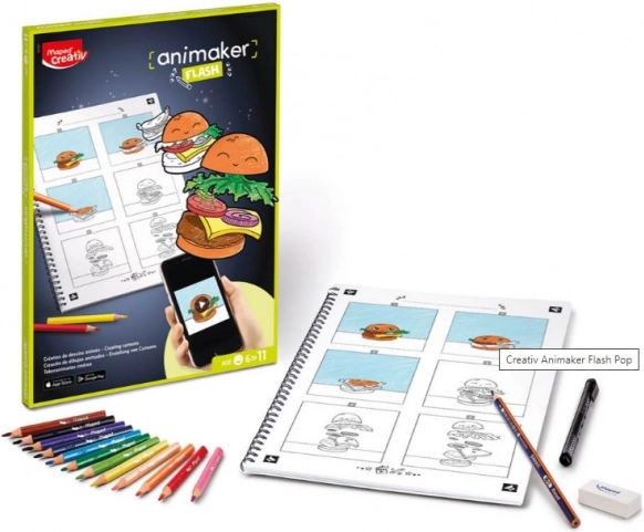 Animaker Flash Pop Maped kreativt sæt til at skabe animationer og tegne filmrammer