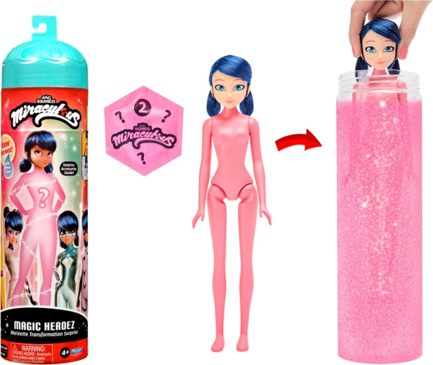 Miraculous Magic Heroez-dukke Marinette med magisk forvandling og tilbehør
