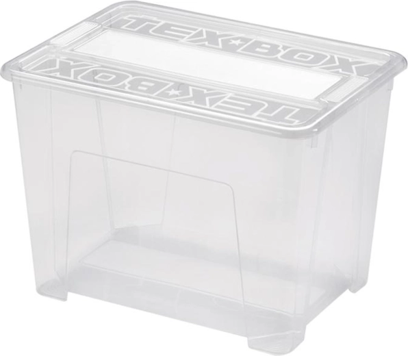 Plastisk opbevaringsboks med låg HEIDRUN TexBox 21 l