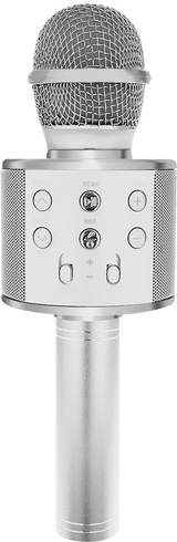 Bluetooth trådløs karaokemikrofon med indbygget højttaler – Sølv