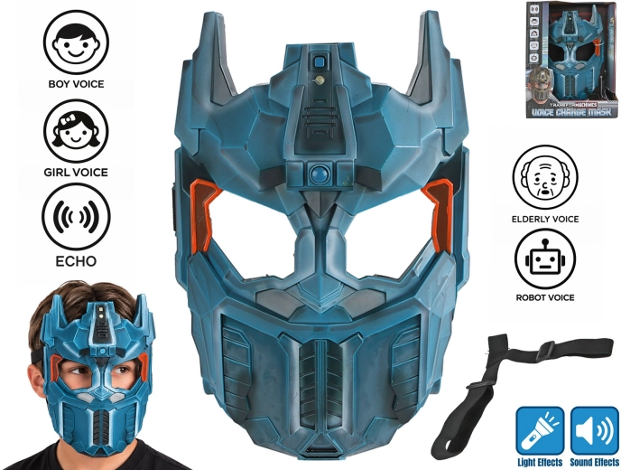 Blå robotmaske med stemmeskifter fra TransforMACHINES