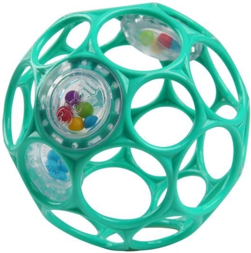 Oball raslebold (rangle) 10 cm, mørk turkis