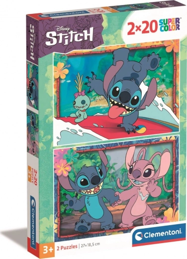 CLEMENTONI Puslespil Stitch 2x20 brikker