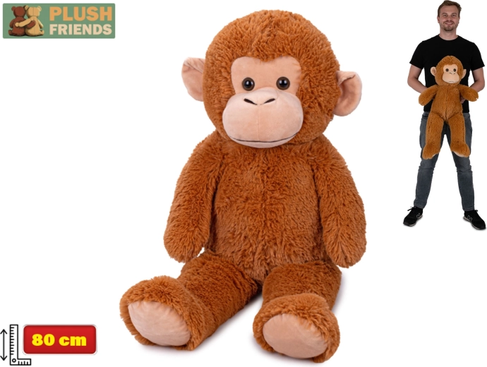 Plysabe abe 80 cm Plush Friends lysebrun