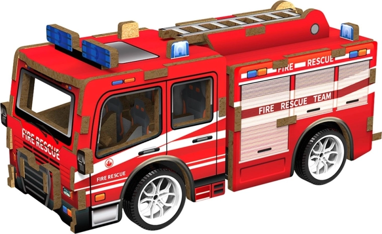 2Kids Toys 3D træbyggesæt – brandbil