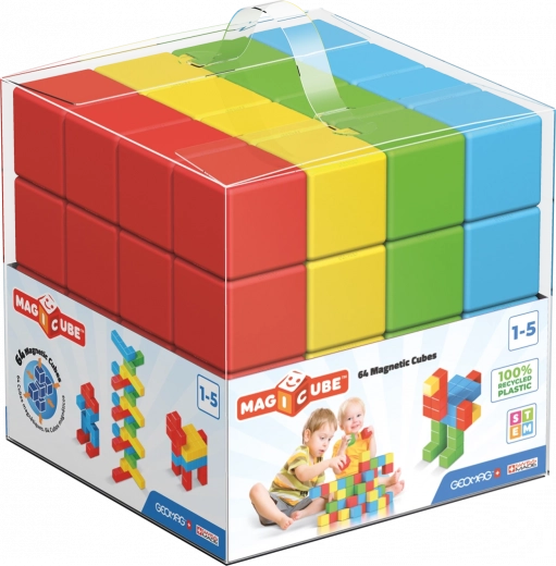 Geomag Magicube farvede magnetiske klodser 64 dele